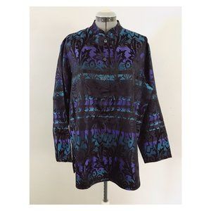 Chico's Silk Brocade Striped Tunic Top Sz  XL or Chico's Sz 3